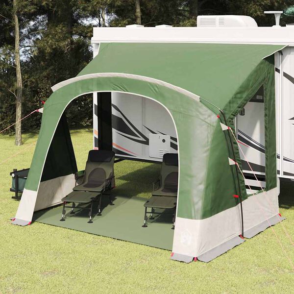 vidaXL Caravan Tent met dak met opslag Groen 252 x 245 x 245 cm