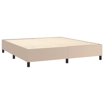 vidaXL Boxspring met matras kunstleer cappuccinokleurig 160x200 cm