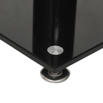 vidaXL Luidsprekerstandaards 2 st 2 pijlers gehard glas zwart zilver