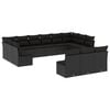 vidaXL 13-delige Loungeset met kussens poly rattan zwart