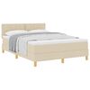 vidaXL Boxspringbed met matras met hoofdeinde Cr&egrave;me 140 x 190 cm Stof
