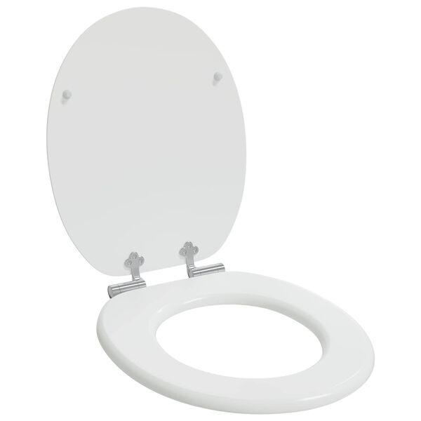 vidaXL Toiletbril 2 pcs Wit 44 x 38 cm MDF-plaat