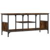 vidaXL Tv-meubel 100x35x45 cm bewerkt hout en ijzer gerookt eikenkleur
