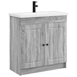 vidaXL Badkamermeubelset Grijs Sonoma 56 x 37,5 x 81 cm Bewerkt hout
