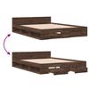 vidaXL Bedframe met lades bewerkt hout bruin eikenkleurig 135x190 cm