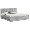 vidaXL Bedframe met opbergruimte en hoofdbord Grijs Sonoma
