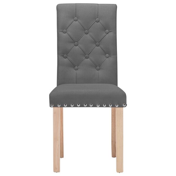 vidaXL Eetkamerstoelen 6 st stof donkergrijs