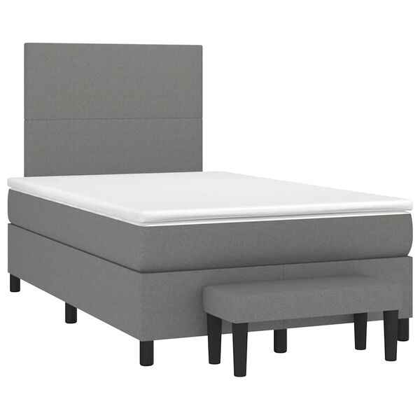vidaXL Boxspring met matras stof donkergrijs 120x190 cm