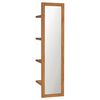 vidaXL Wandspiegel met schappen 30x30x120 cm massief teakhout