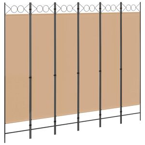 vidaXL 6-Panelen Kamerscherm Beige 240 x 200 cm Stof