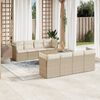 vidaXL 9-delige Loungeset met kussens poly rattan beige