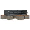 vidaXL Tuinbankenset met kussen 7 pcs Grijs poly rattan