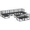 vidaXL Tuin Sofa Set met kussen 10 pcs Zwart Aluminium