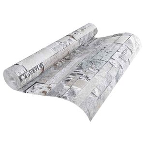 vidaXL 3D Steen Behang Grijs 10 x 0,53 m Non-Woven Stof