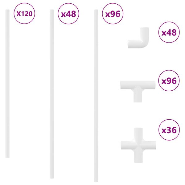 vidaXL PVC Pijp 12 pcs Wit 12,2 x 1,8 x 500 mm PP en PE