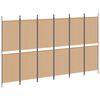 vidaXL 6-Panelen Kamerscherm Beige 300 x 180 cm Stof