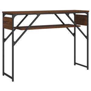 vidaXL Wandtafel met schap 105x30x75 cm bewerkt hout bruin eikenkleur