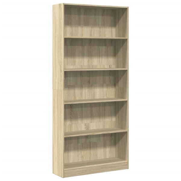 vidaXL Boekenkast Sonoma Eiken 80x24x176 cm Bewerkt Hout
