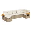vidaXL 7-delige Loungeset met kussens poly rattan beige