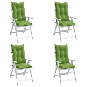 vidaXL Stoelkussens 4 st hoge rug 120x50x7 cm stof gem&ecirc;leerd groen