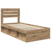 vidaXL Bedframe Ambachtelijk eiken 75 x 190 cm Massief grenenhout