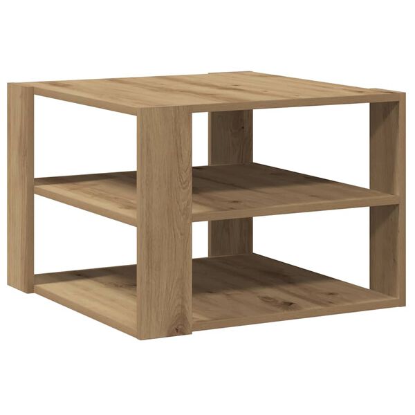 vidaXL Salontafel 58x58x40 cm bewerkt hout artisanaal eikenkleurig