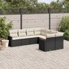 vidaXL 8-delige Loungeset met kussens poly rattan zwart