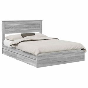 vidaXL Opslag bed met lade Grijs Sonoma 160 x 200 cm Bewerkt hout