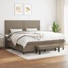 vidaXL Boxspring met matras stof taupe 200x200 cm