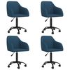 vidaXL Eetkamerstoelen draaibaar 4 st fluweel blauw