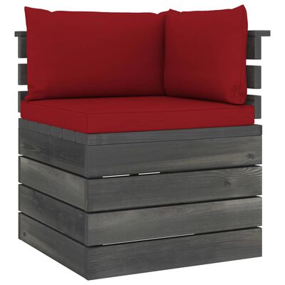 vidaXL 9-delige Loungeset met kussens pallet massief grenenhout