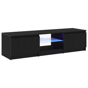 vidaXL TV-kast 140 x 38,5 x 36 cm Zwart Eiken Bewerkt hout