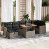 vidaXL 5-delige Loungeset met kussens poly rattan grijs