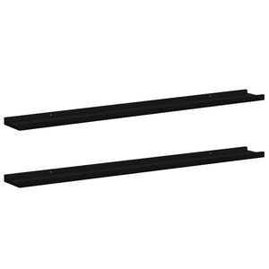 vidaXL Wandschappen 2 st 100x9x3 cm zwart