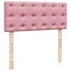 vidaXL Boxspring met matras fluweel roze 120x200 cm