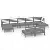 vidaXL 9-delige Loungeset massief grenenhout grijs