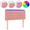 vidaXL Hoofdbord LED 90x5x78/88 cm fluweel roze