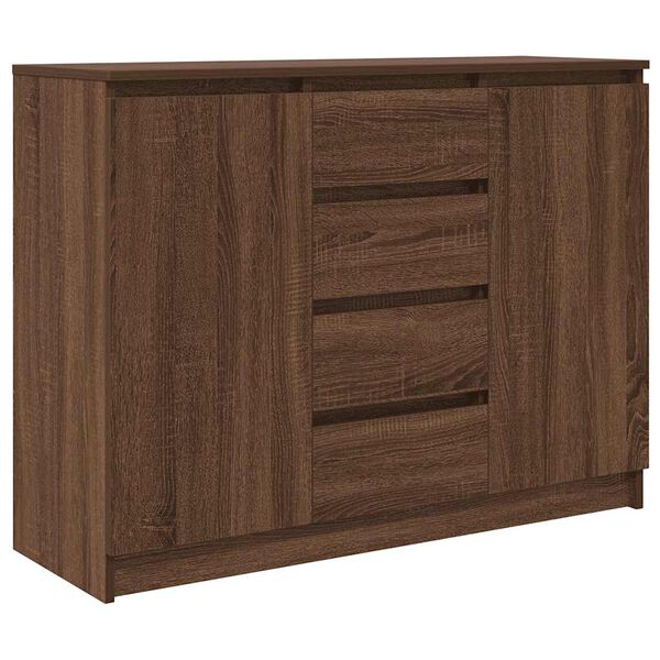 vidaXL Dressoir met lades 100,5x35x76 cm spaanplaat bruin eikenkleurig