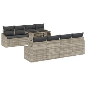 vidaXL Tuin Sofa Set 7 st Lichtgrijs 100 x 55 x 73 cm poly rattan