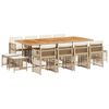 vidaXL 13-delige Tuinset met kussens poly rattan beige