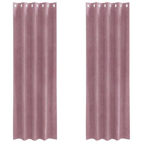 vidaXL Verduisterende gordijnen 2 pcs Donkerroze 140 x 260 cm Fluweel
