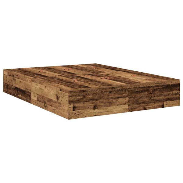 vidaXL Opbergbedframe met opslag Oud Hout 140 x 200 cm Bewerkt hout