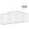 vidaXL Schanskorven 10 st gewelfd 200x30x60/80 cm gegalvaniseerd ijzer
