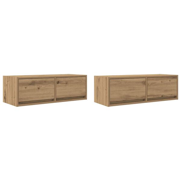 vidaXL Tv-meubelen 2 st 80x31x25,5 cm bewerkt hout artisanaal eiken