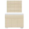 vidaXL Boxspring met matras stof cr&egrave;mekleurig 90x200 cm