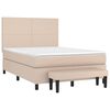 vidaXL Boxspring met matras kunstleer cappuccinokleurig 140x190 cm