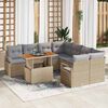 vidaXL Tuin Sofa Set met opslag 9 pcs Beige Poly riet