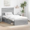 vidaXL Bedframe Grijs Sonoma 100 x 200 cm Massief grenenhout