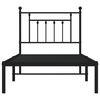 vidaXL Bedframe met hoofdbord metaal zwart 90x190 cm