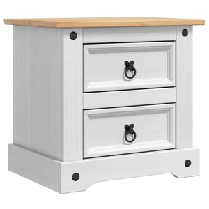 vidaXL Nachtkastje Corona Wit 53 x 39 x 47 cm Massief grenenhout